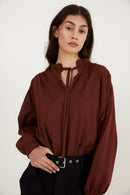Blouse Carolina Voile Marron