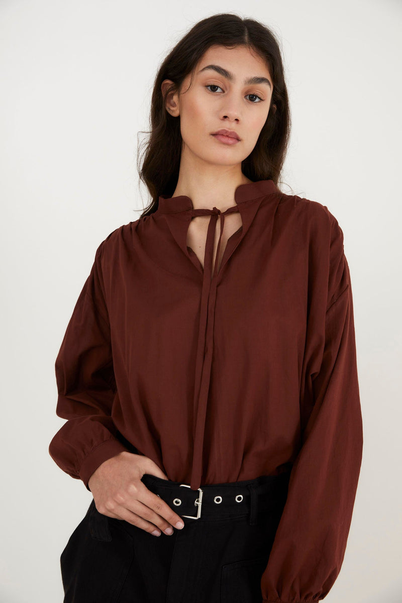 Blouse Carolina Voile Marron