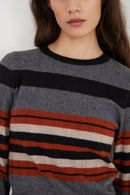 Pull Côtelé Rayé Beige