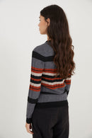 Pull Côtelé Rayé Beige