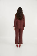 Pantalon Sixties Crop Jacquard Rustique Marron