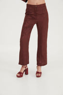 Pantalon Sixties Crop Jacquard Rustique Marron