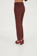 Pantalon Sixties Crop Jacquard Rustique Marron