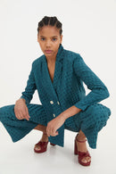 Pantalon Sixties Crop Jacquard Pois Canard