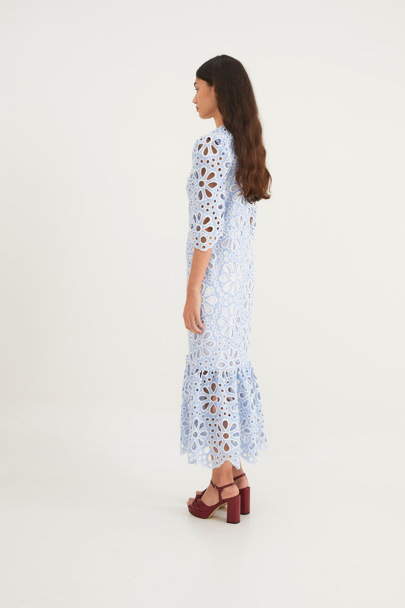 Robe Leyre Découpé Bleu