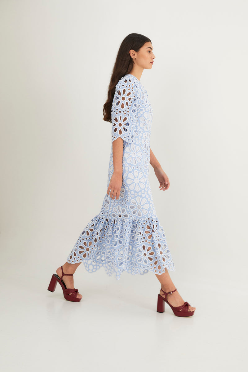Robe Leyre Découpé Bleu