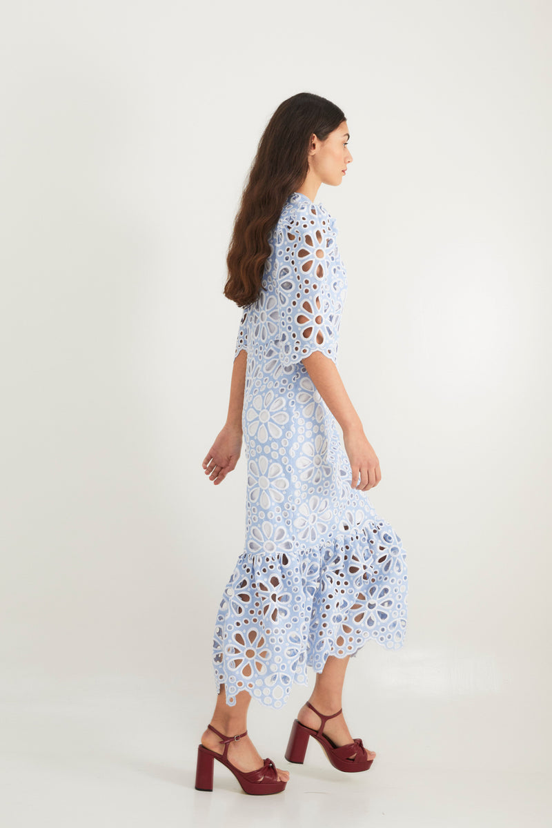 Robe Leyre Découpé Bleu