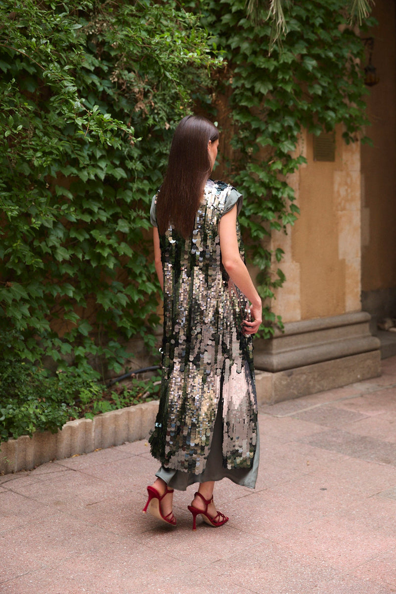 Gilet Sequins Fumée