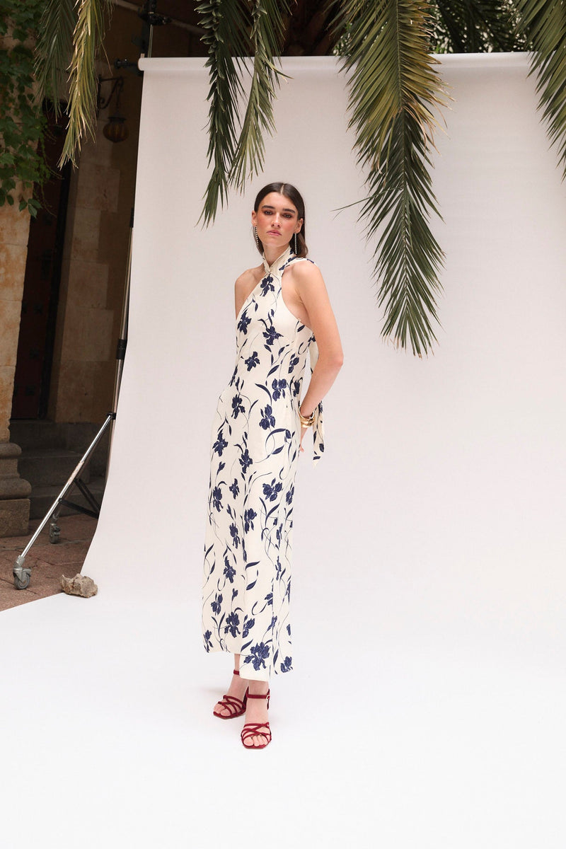 Robe Dos Nu Orchidée Marine