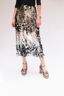 Jupe Droit Sequins Fumée