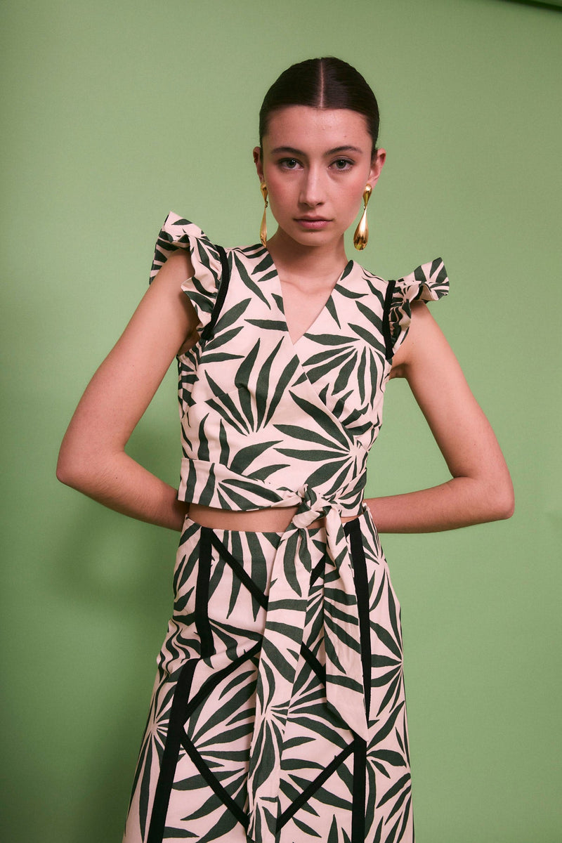 Body Croix Feuilles Vert