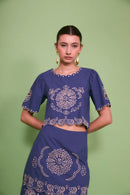 Top Bombay Broderie Bleu