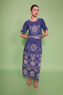 Jupe Bombay Broderie Bleu