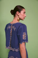 Top Bombay Broderie Bleu