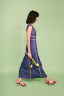 Robe Rubans Tencel Bleu