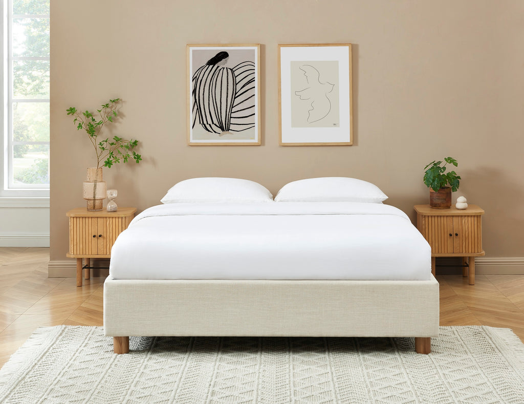 Korall - Lit Coffre - Lin - Beige