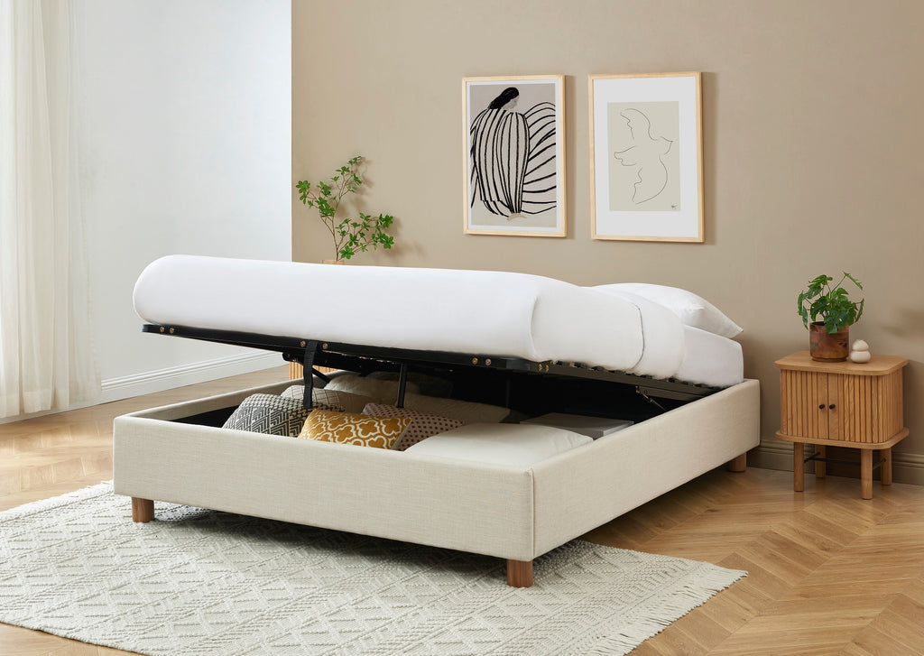 Korall - Lit Coffre - Lin - Beige
