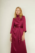 Robe Clotilde Saten Arruguilla Ciruela