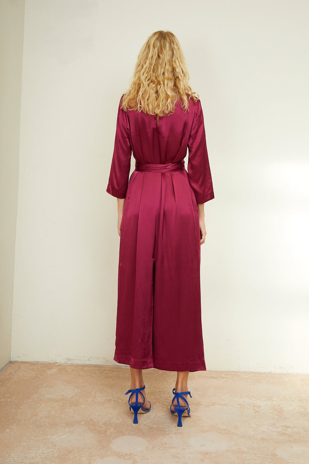 Robe Clotilde Saten Arruguilla Ciruela