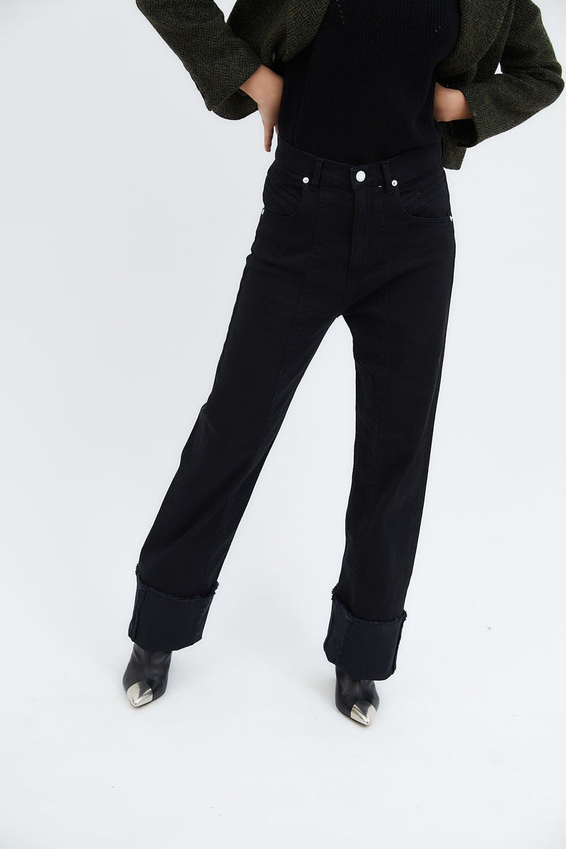 Jean 90'S Sergé Noir