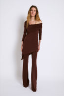 Pantalon Seventies Maille Marron