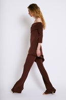 Pantalon Seventies Maille Marron
