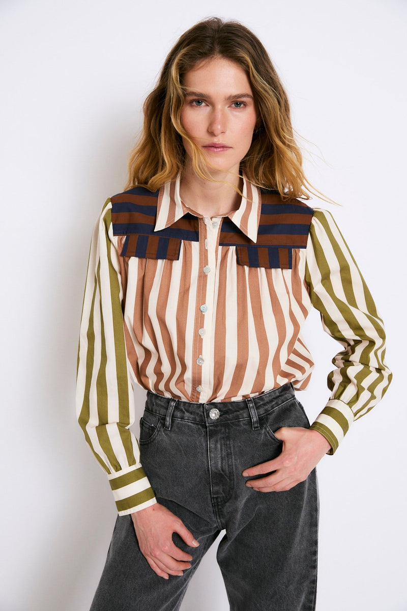 Blouse Carlota Rayé Tricolore