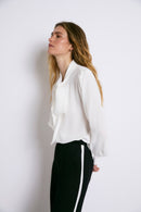 Blouse Nœud Crêpe Écru