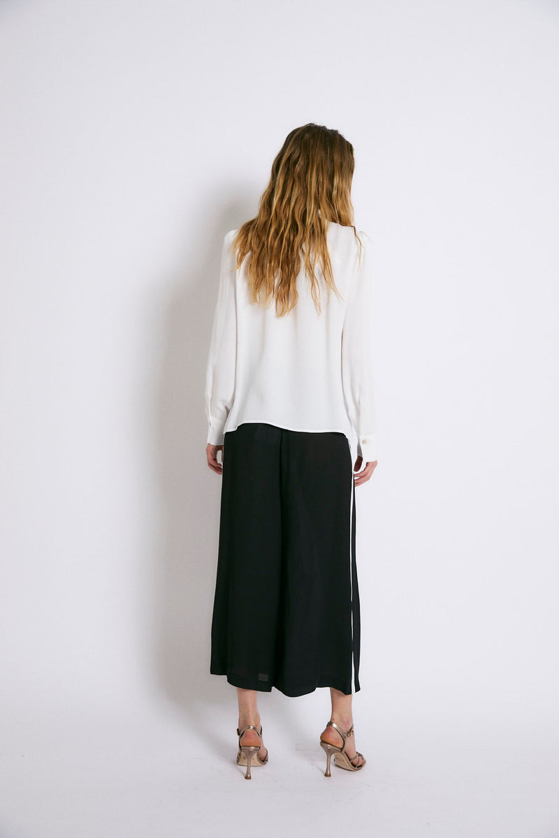 Blouse Nœud Crêpe Écru