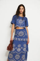 Top Bombay Broderie Bleu
