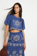 Top Bombay Broderie Bleu