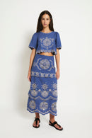 Top Bombay Broderie Bleu