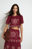 Top Bombay Broderie Cerise
