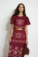Top Bombay Broderie Cerise