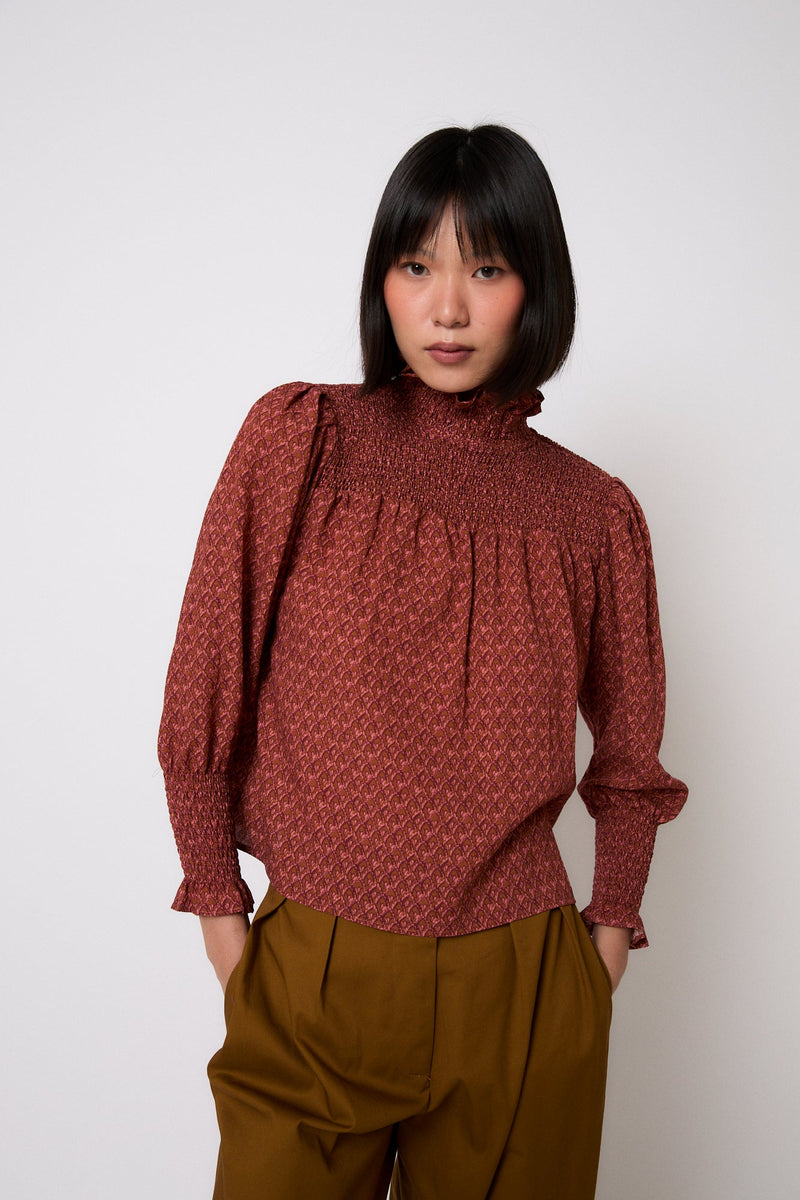 Blouse Nid D'Abeille Tapir Ocre