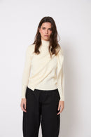 Pull Foulard Maille Écru