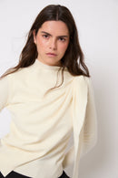 Pull Foulard Maille Écru