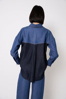Surchemise Tuiles Tencel Bleu