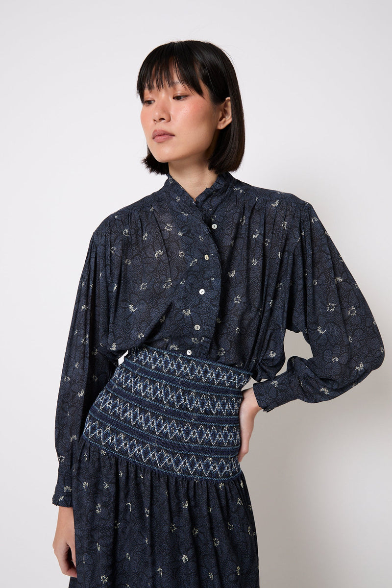 Blouse Catalina Fleuri Bleu