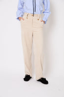 Pantalon Cuca Velours Côtelé Écru