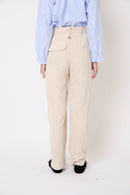 Pantalon Cuca Velours Côtelé Écru