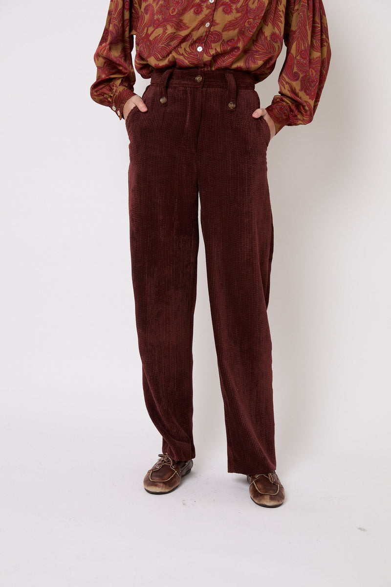 Pantalon Cuca Velours Côtelé Marron
