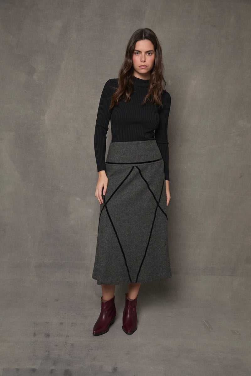 Jupe Losange Shetland Anthracite