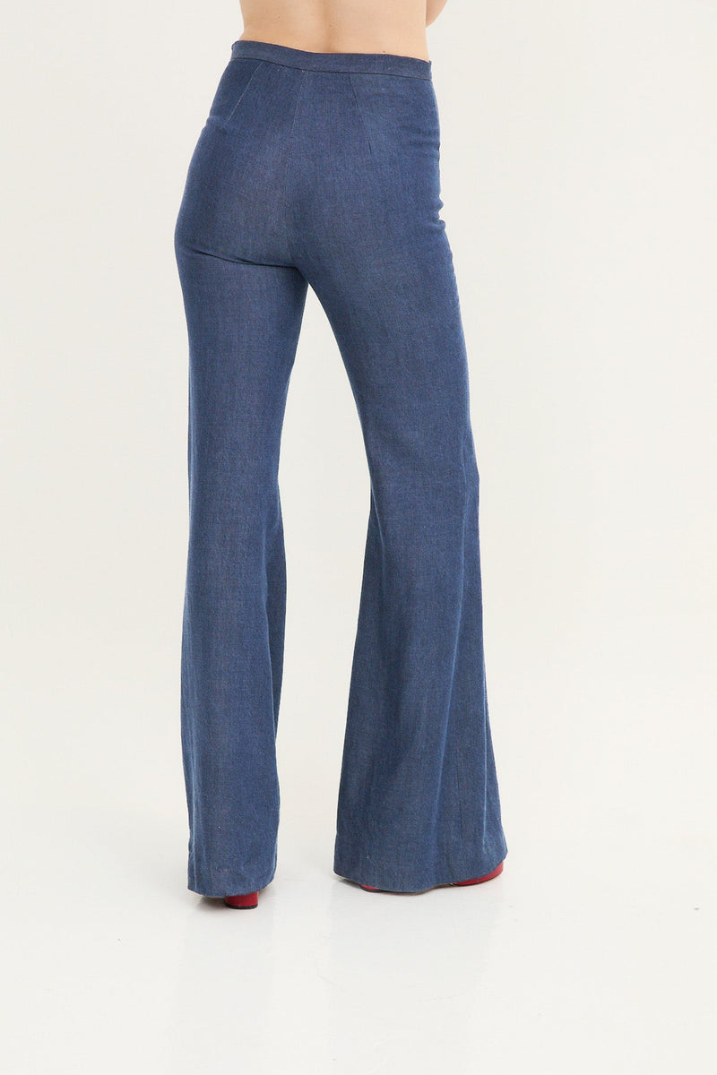 Pantalon Icon Tencel Bleu