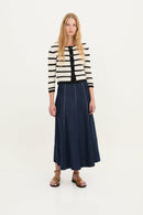 Jupe Zigzag Tencel Bleu