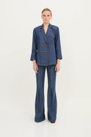 Pantalon Icon Tencel Bleu