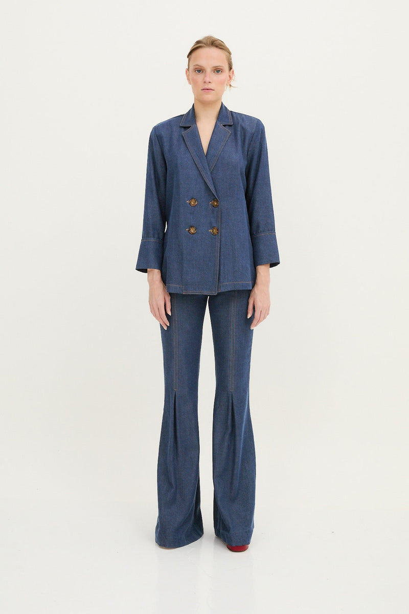 Pantalon Icon Tencel Bleu