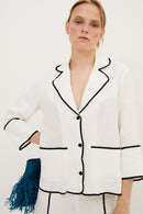 Veste Contraste Fil Blanc