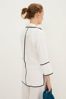 Veste Contraste Fil Blanc