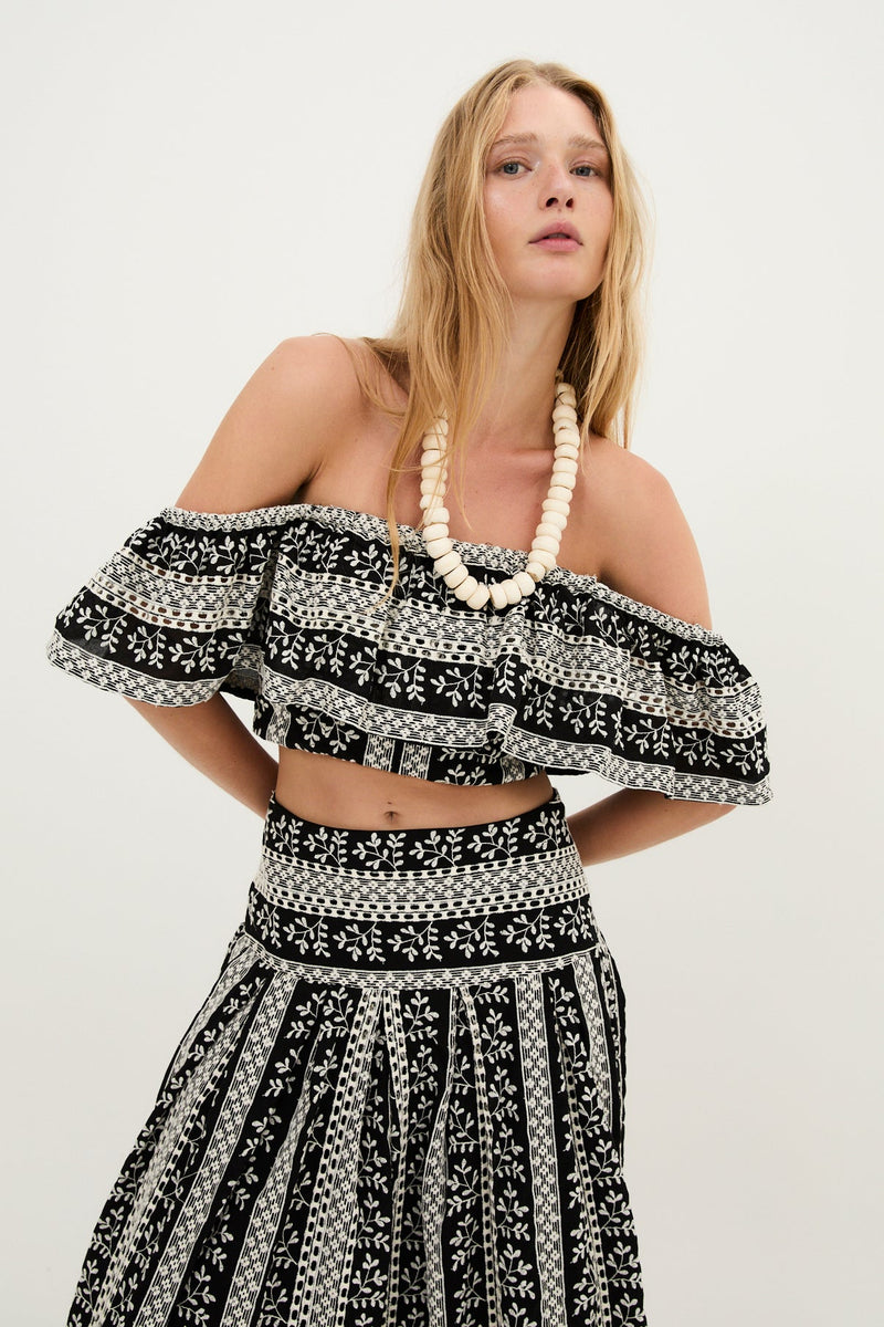 Top Carmen Bordures Noir